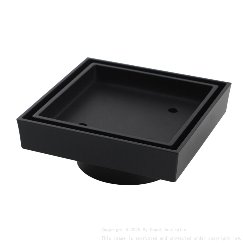 Nana 115x115mm Brass Black Smart Tile Insert Floor Waste Shower Grate Drain
