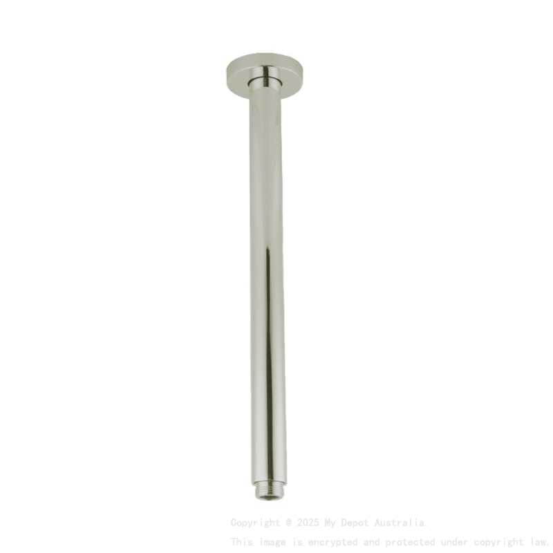 Pentro Brushed Nickel Round Ceiling Shower Arm 200mm