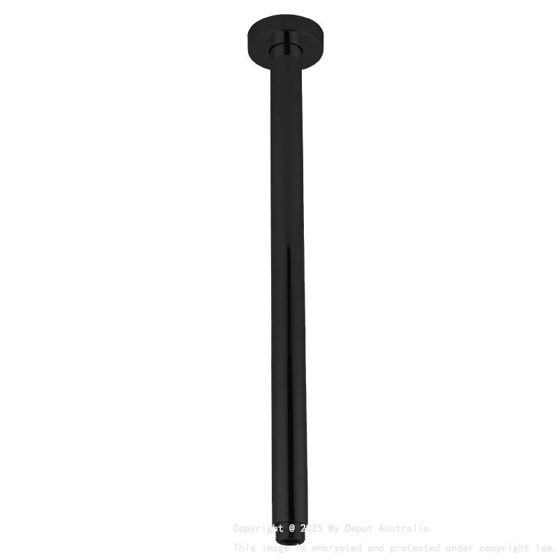Pentro Matte Black Round Ceiling Shower Arm 400mm