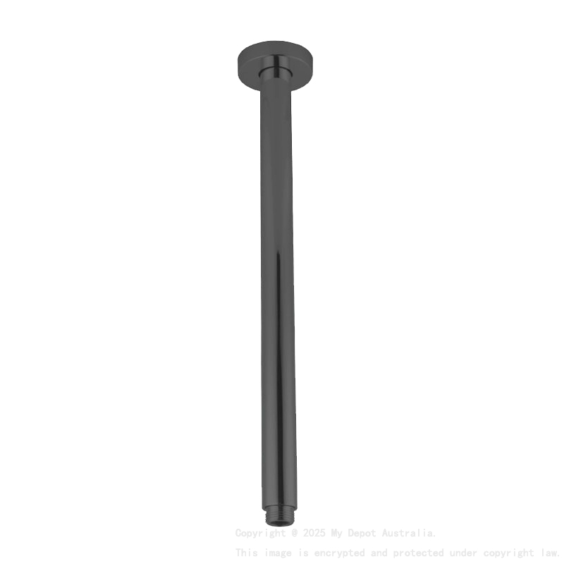 Pentro Gun Metal Grey Round Ceiling Shower Arm 400mm