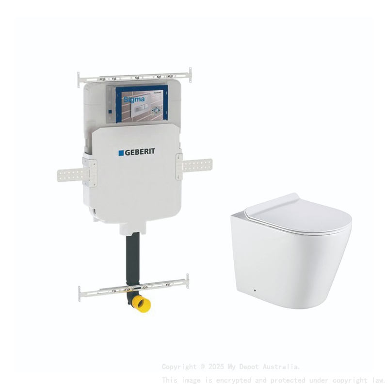 Agena Sigma Inwall Floor Toilet Suite Rimless Wall Faced Floor Pan