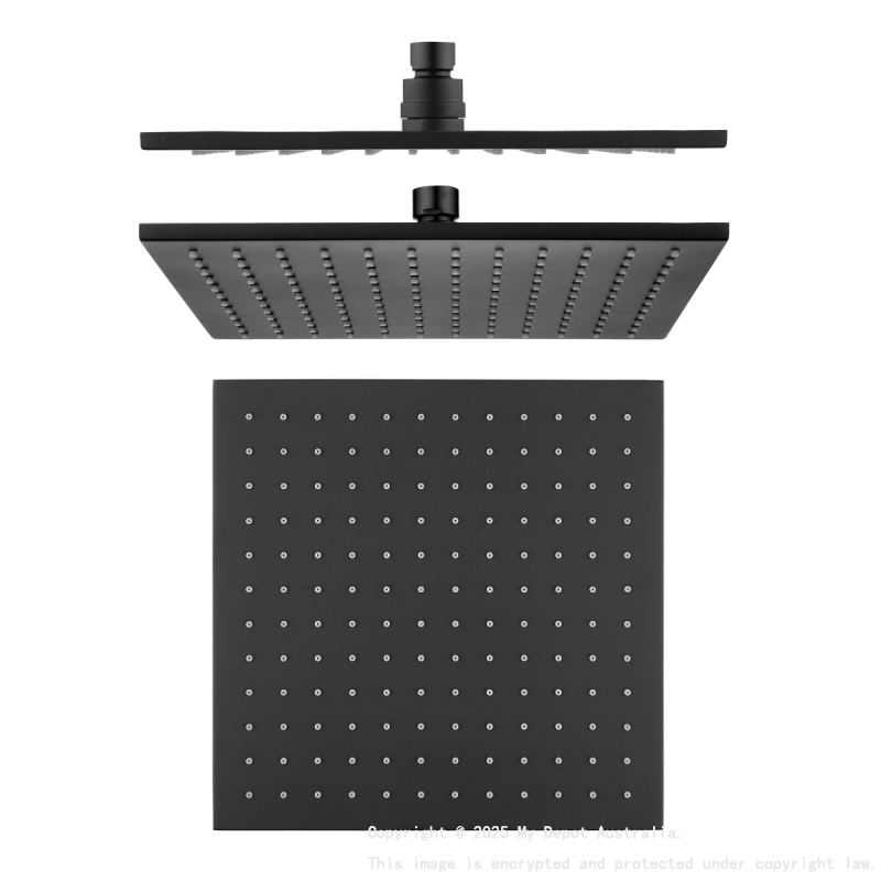 Cavallo 10″ Matte Black Soild Brass Shower Head