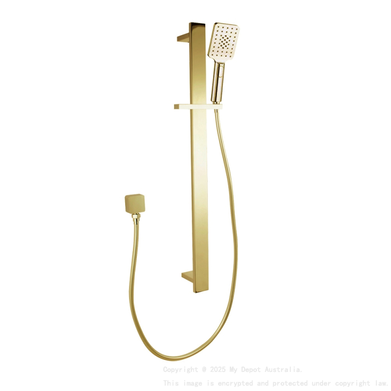 Bellino Brushed Yellow Gold Sliding Shower Rail(ABS Handheld Shower)
