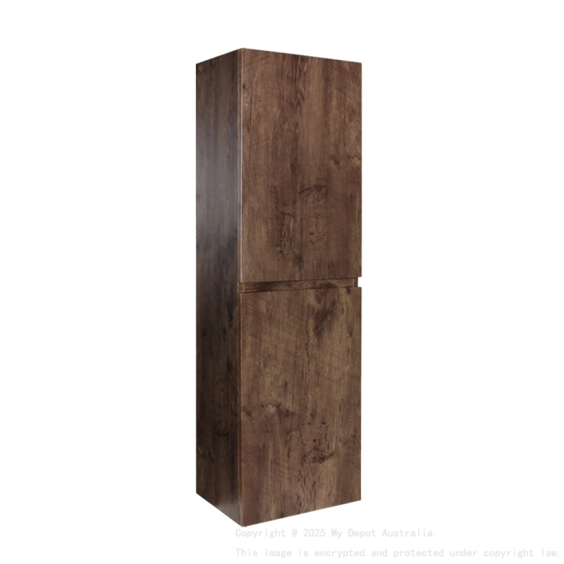 1350mm Dark Oak MDF Cabinet Bathroom Vanity 2 Doors Tall Boy