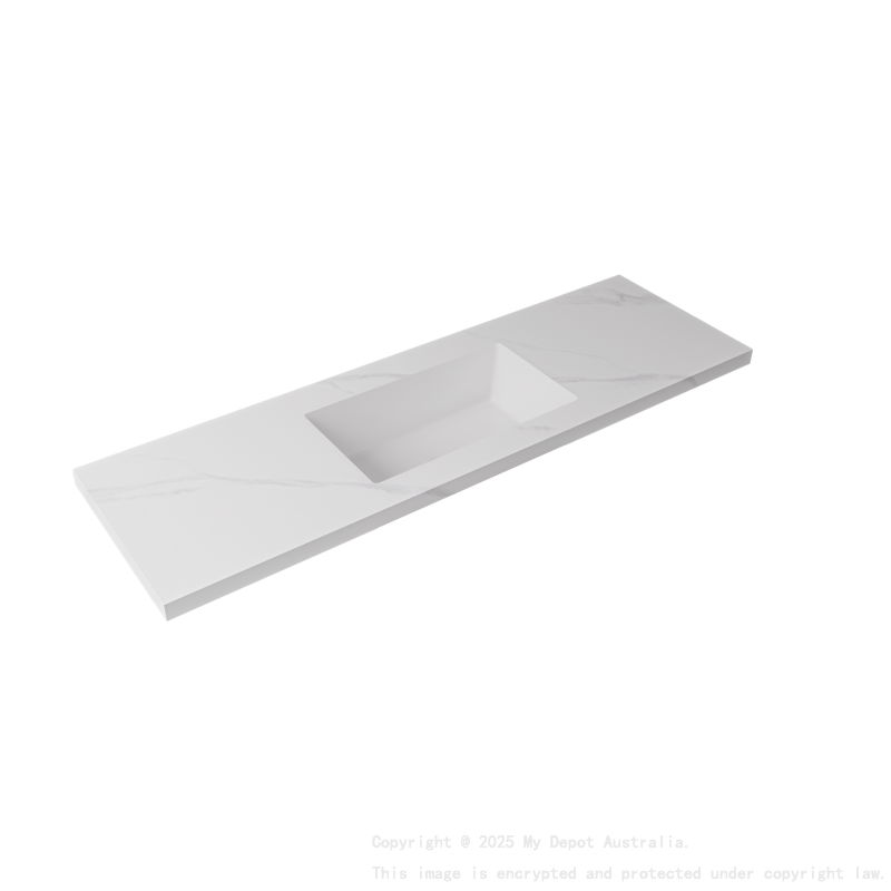 1500x460x190mm Carrara White Sintered Stone Seamlessjoined With Fine Ceramic Basin Single Bowl No Tap Hole