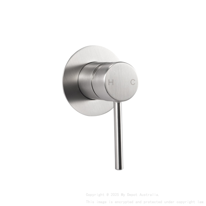 Pentro Brushed Nickel Round Shower Mixer Tap with 65mm Cover plate