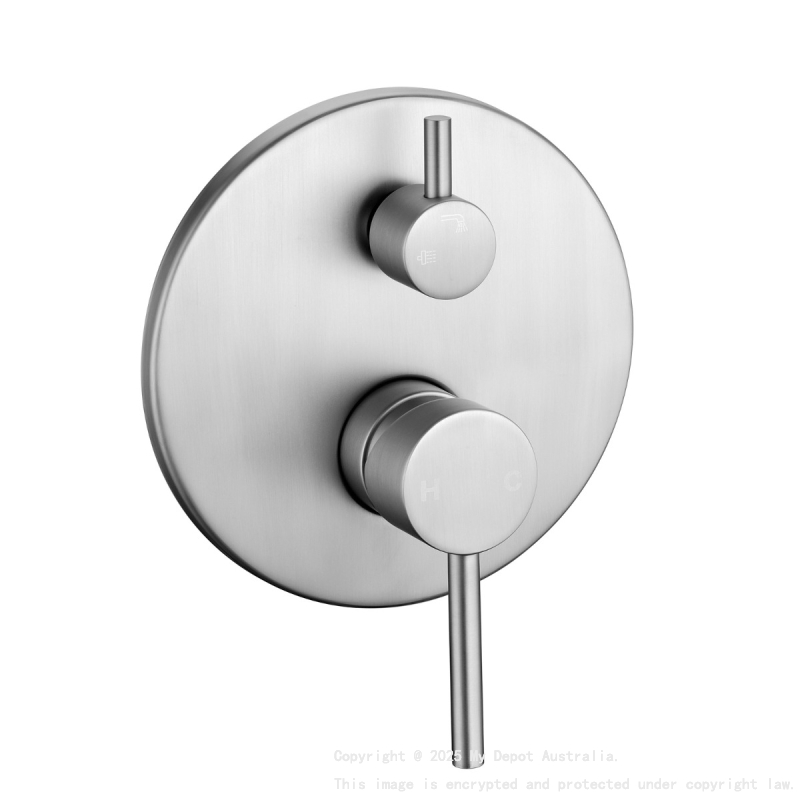 Pentro Brushed Nickel Round Shower Mixer