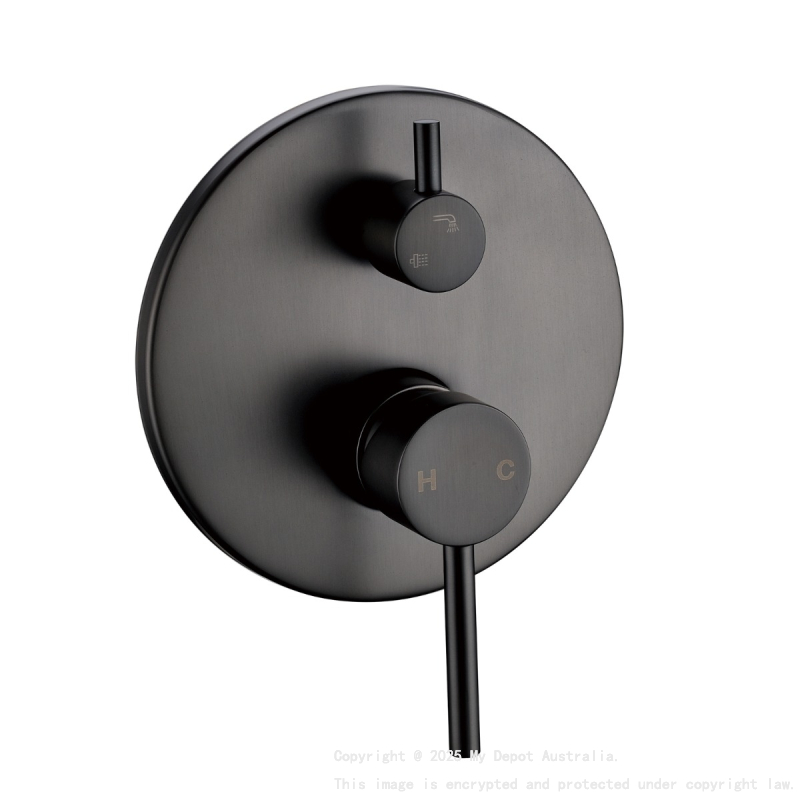 Pentro Gun Metal Grey Round Shower Mixer