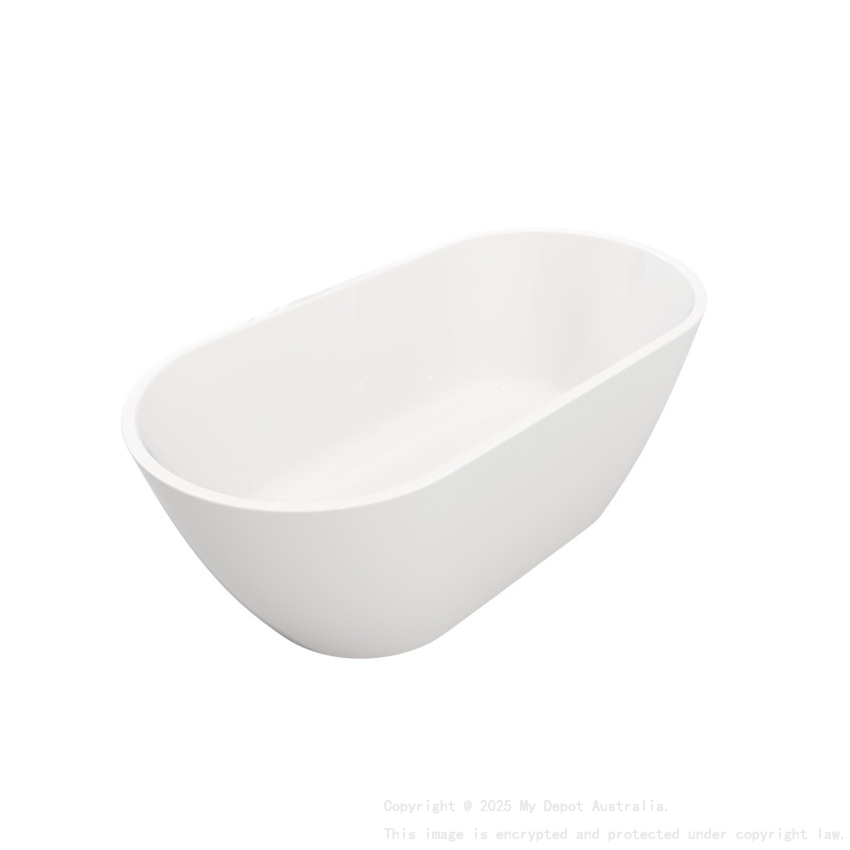1500mm Freestanding Bathtub Gloss White Acrylic Oval Bathtub