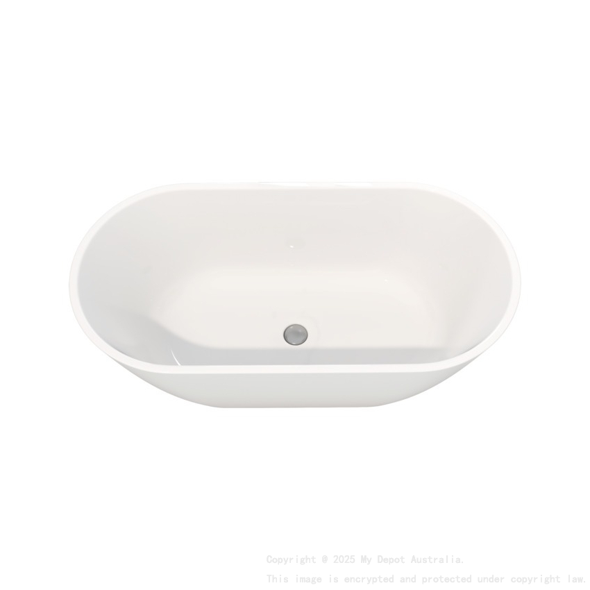 1500mm Freestanding Bathtub Gloss White Acrylic Oval Bathtub
