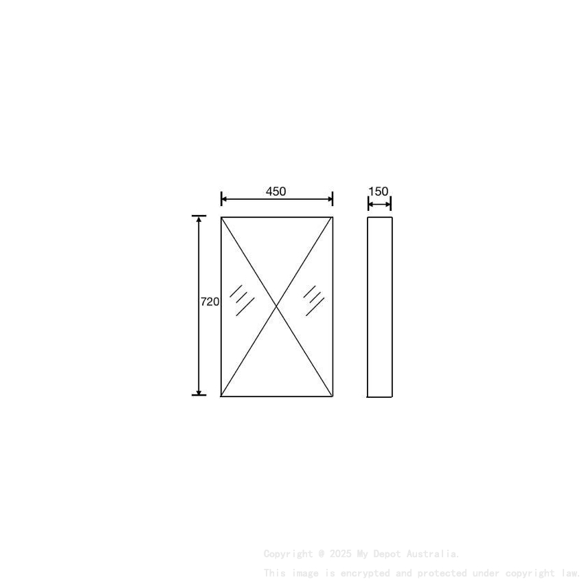 45cm Shaving Cabinet One Door