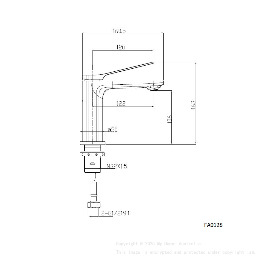 Rushy Brushed Nickel Basin Mixer Bathroom Tapware