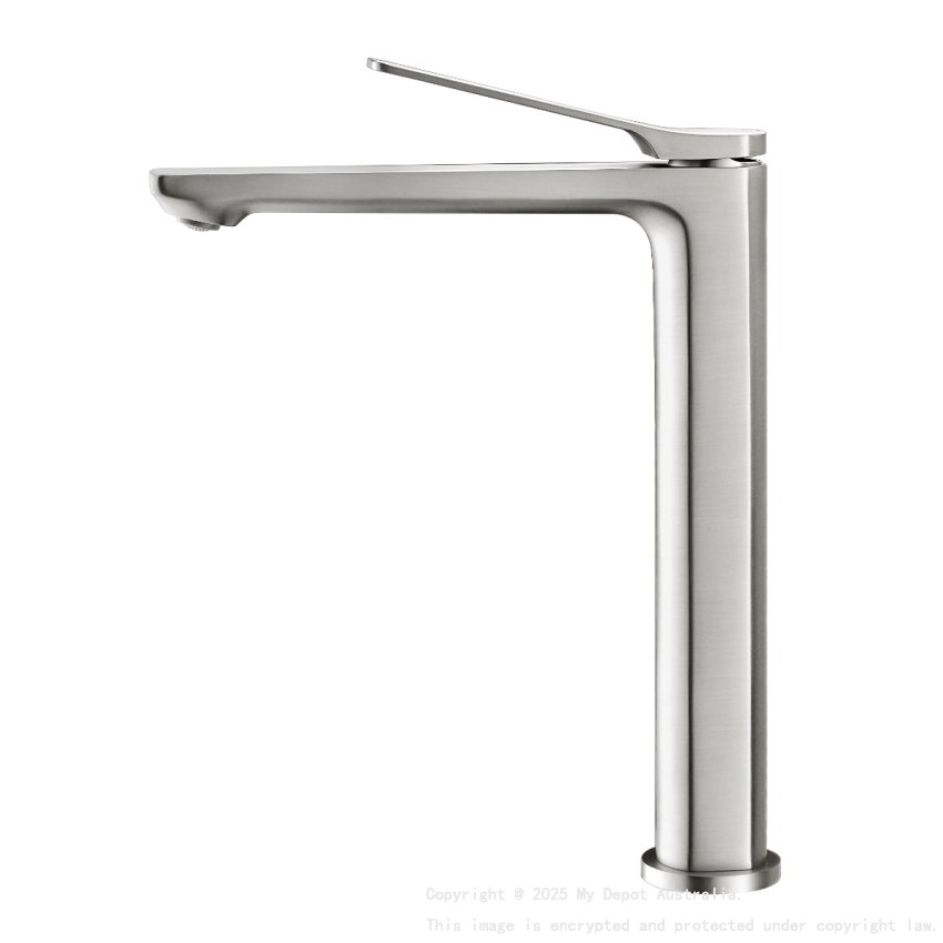 Rushy Brushed Nickel Tall Basin Mixer Bathroom Tapware