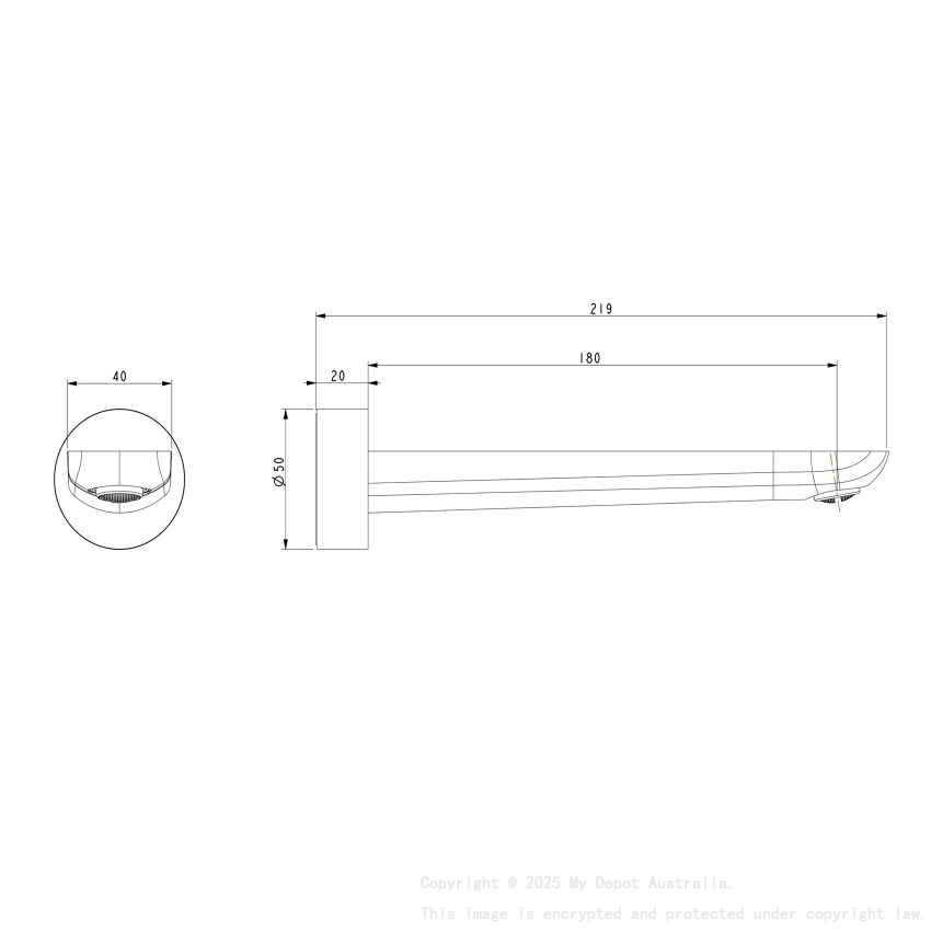 Chrome Bathtub/Basin Wall Spout