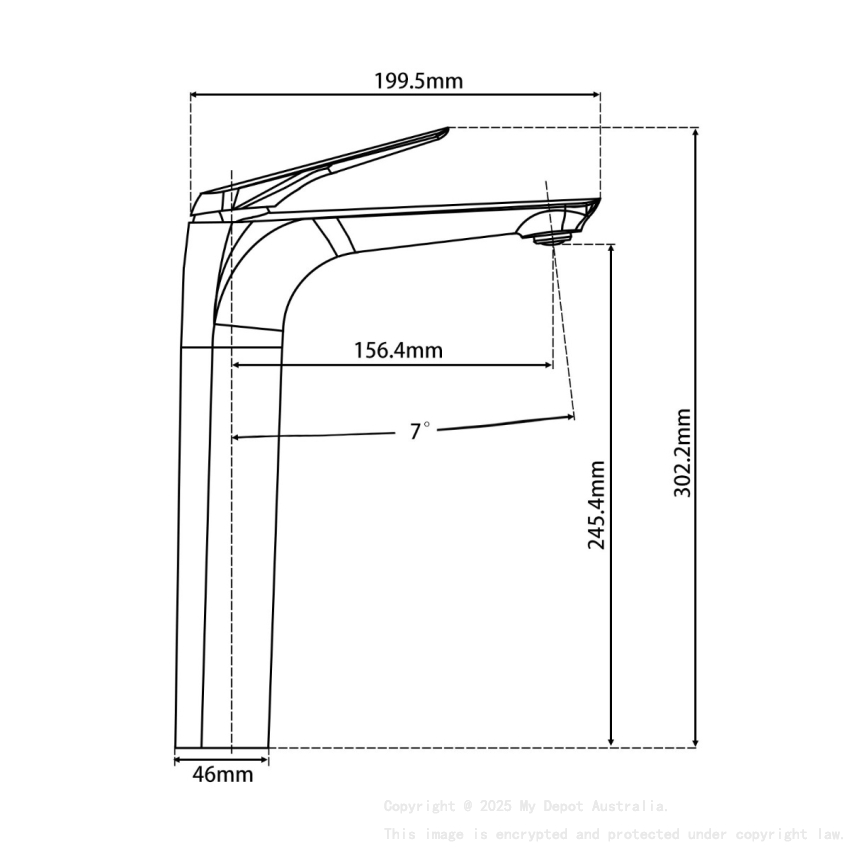 Black Tall Basin Mixer