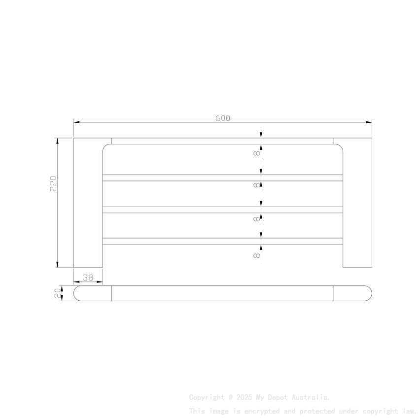 Black Tower Rack 600mm