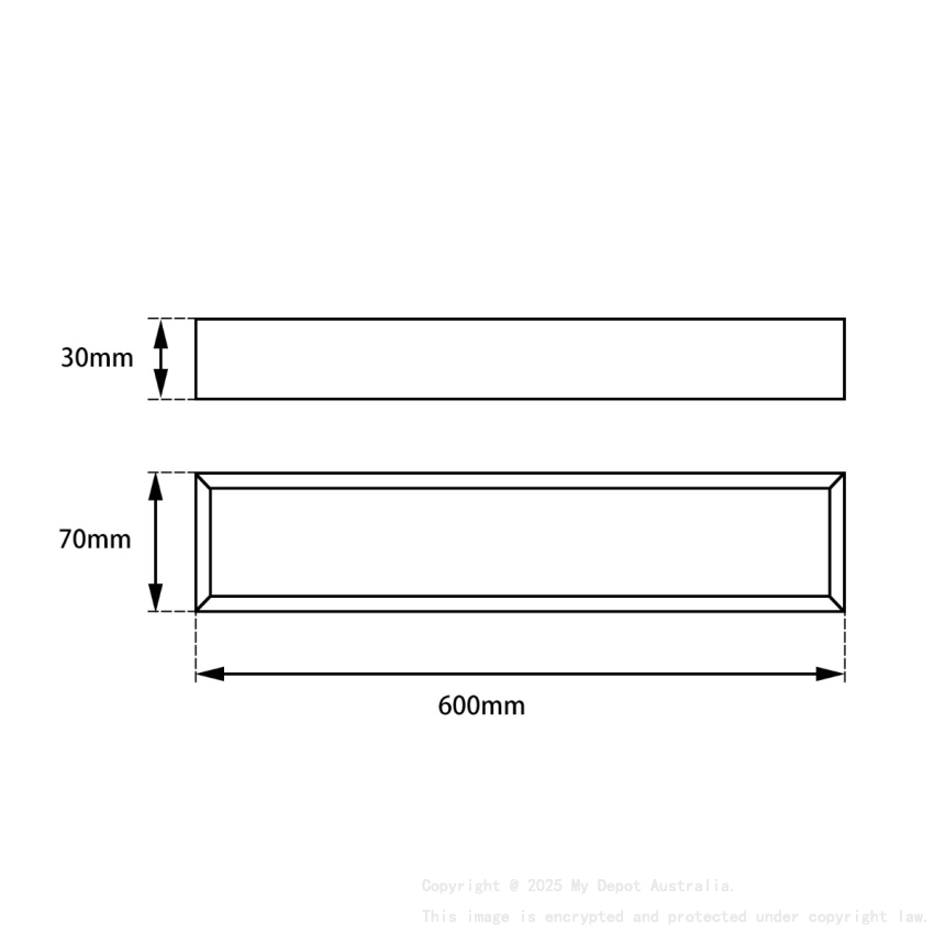 Chrome Single Towel Rail 600mm