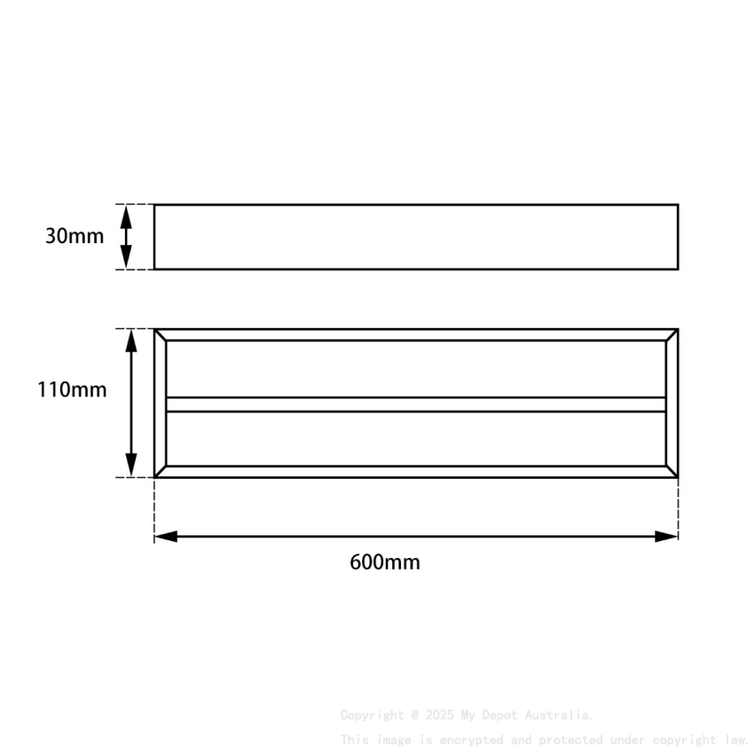Chrome Double Towel Rail 600mm