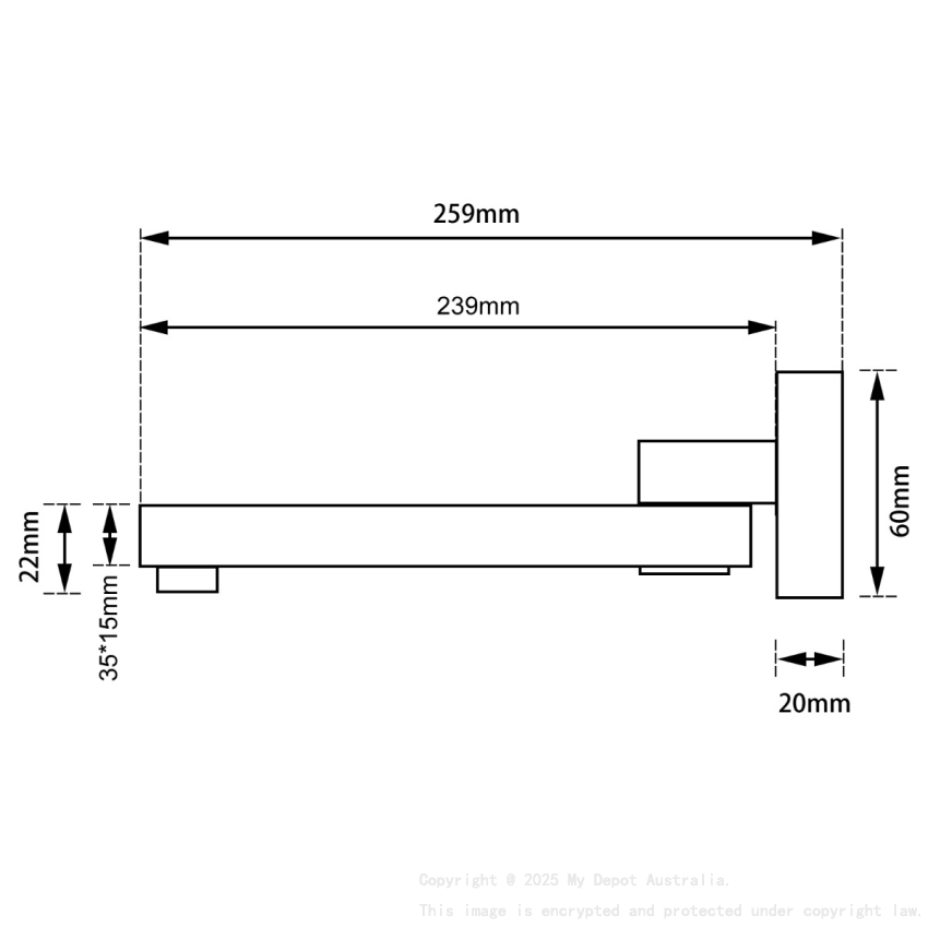 Chrome Bathtub/Basin Wall Spout