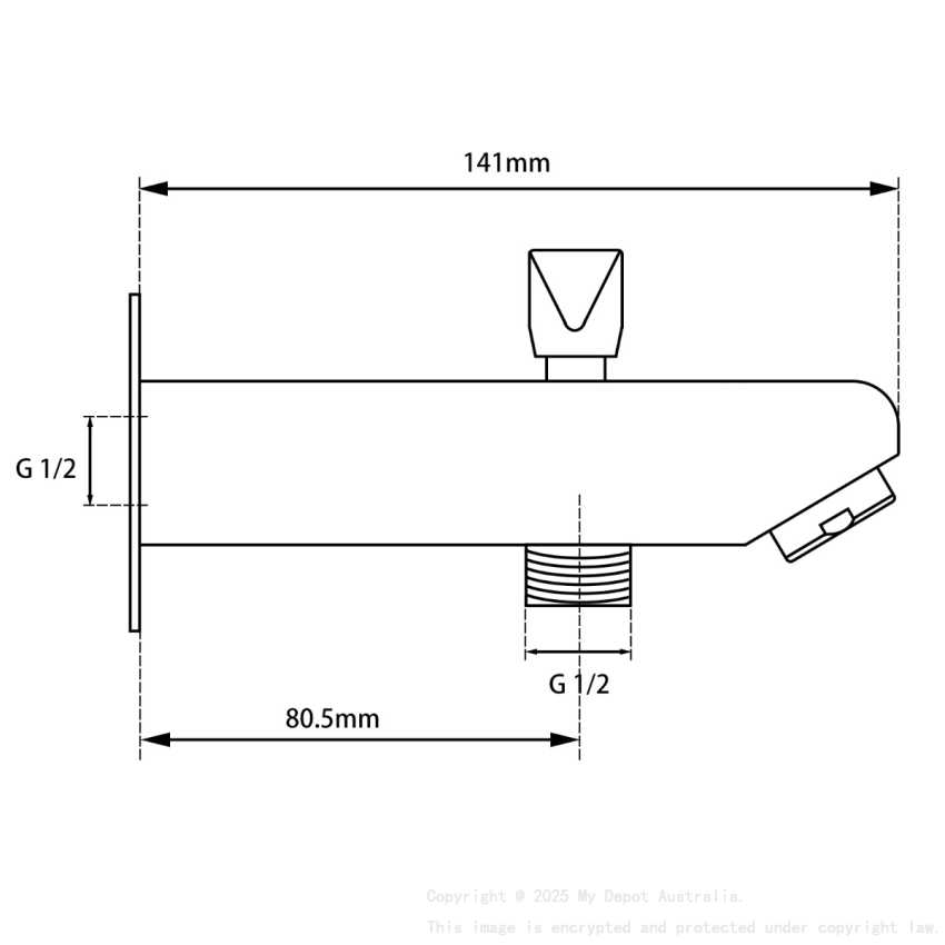 Matte Black Bathtub/Basin Wall Spout with Diverter