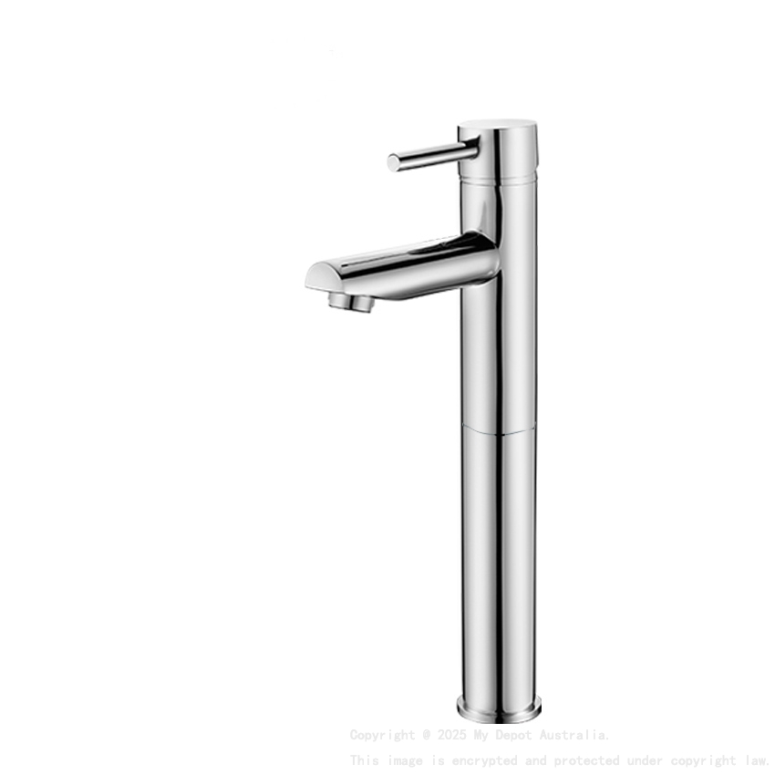 Round Chrome Tall Basin Mixer