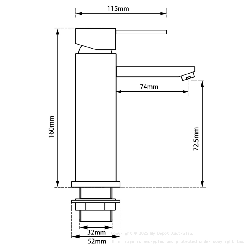 Round Matt Black Basin Mixer