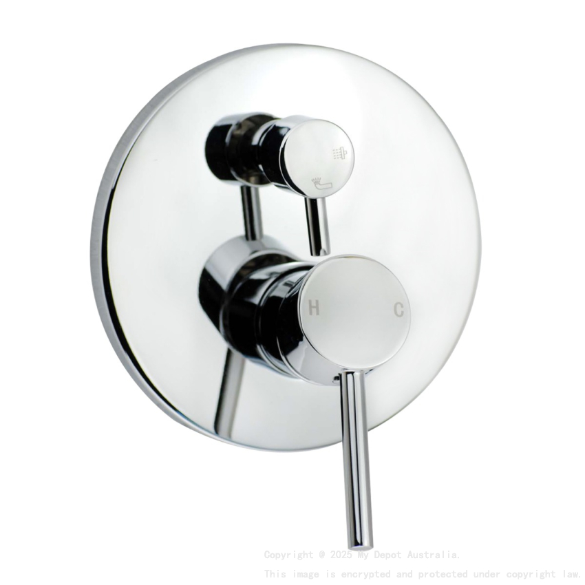 Round Chrome Shower/Bath Mixer Diverter
