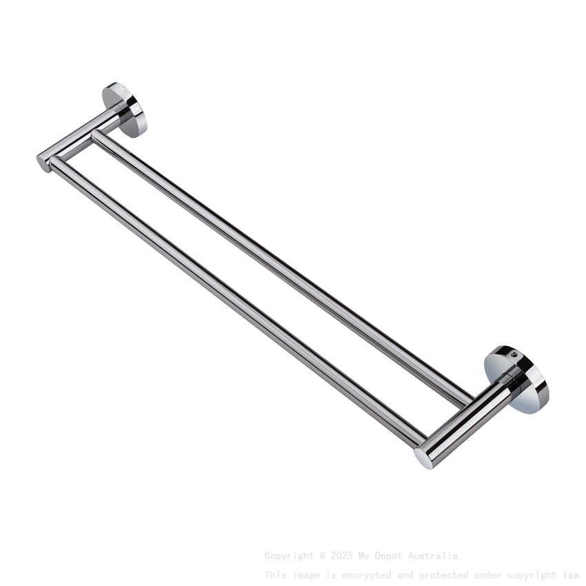 Round Chrome Double Towel Rack Rail 790mm