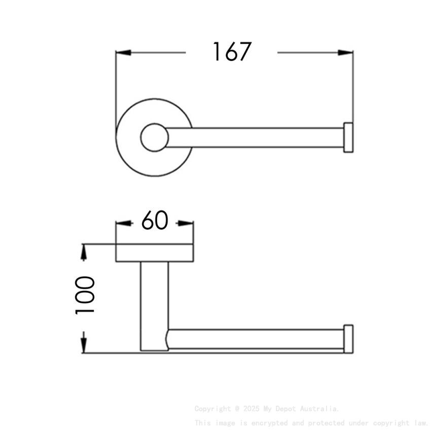 Black Round Stainless Steel Wall Mounted Toilet Paper Roll Holder