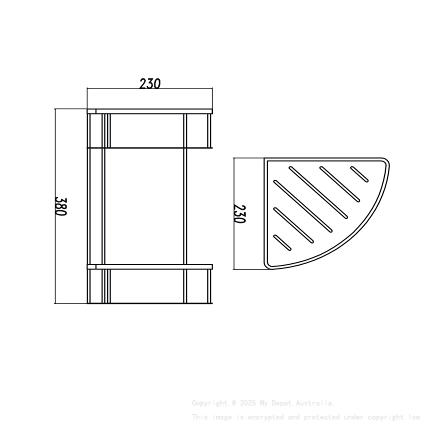 Matte Black Stainless Steel 2 Tier Shower Caddy Shelf