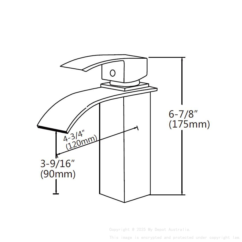 Chrome Waterfall Basin Mixer