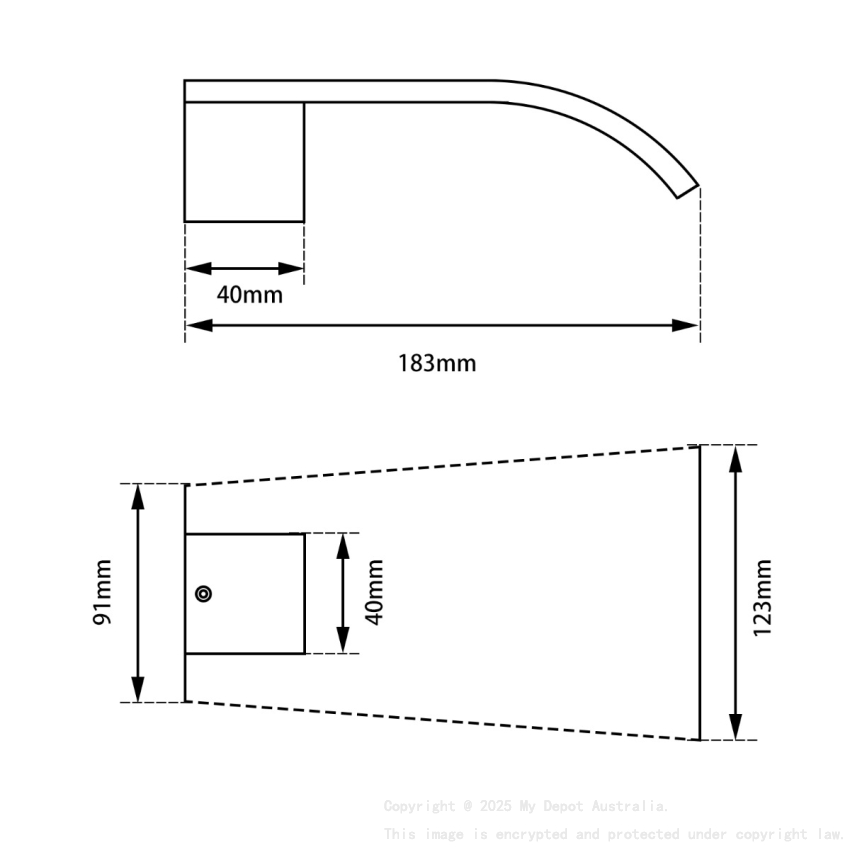 Chrome Waterfall Bathtub/Basin Wall Spout