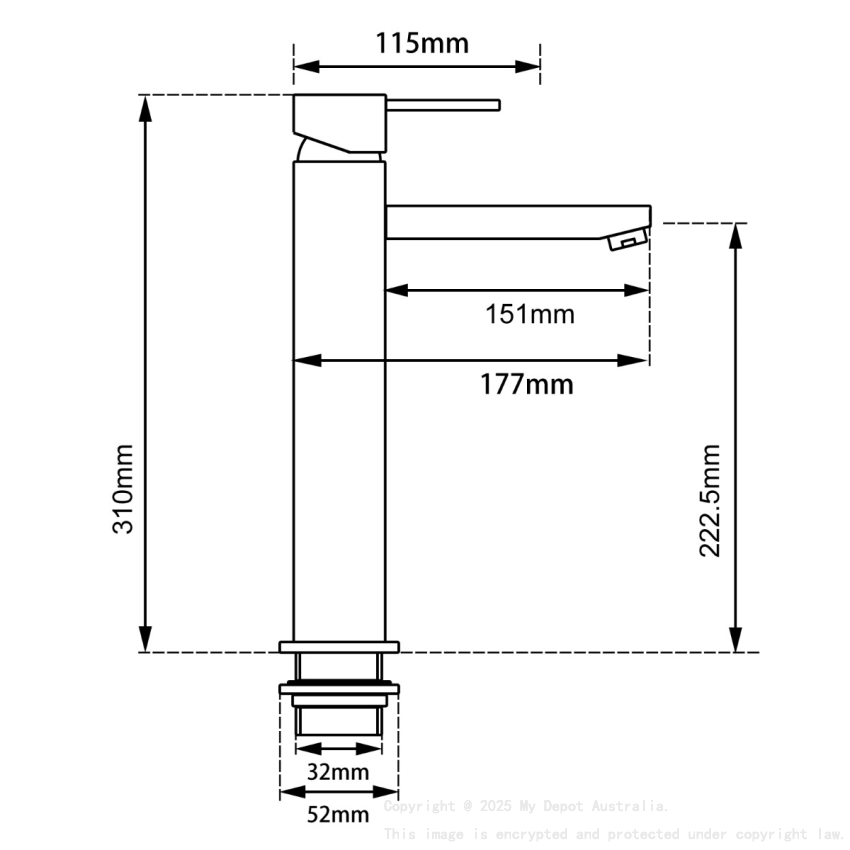 Black Tall Basin Mixer