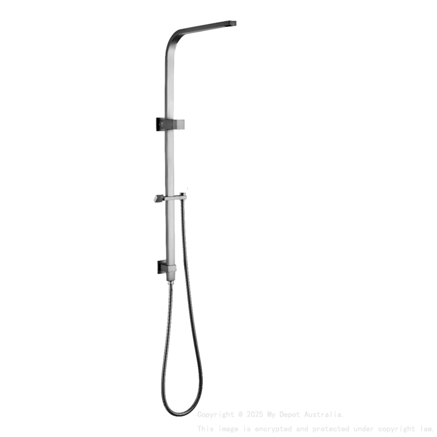Square Brushed Nickel Shower Station without Shower Head and Handheld Shower