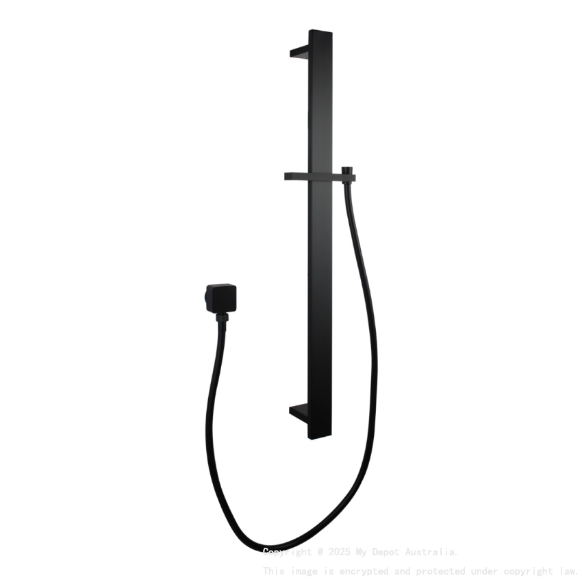 Square Black Sliding Shower Rail without Handheld Shower
