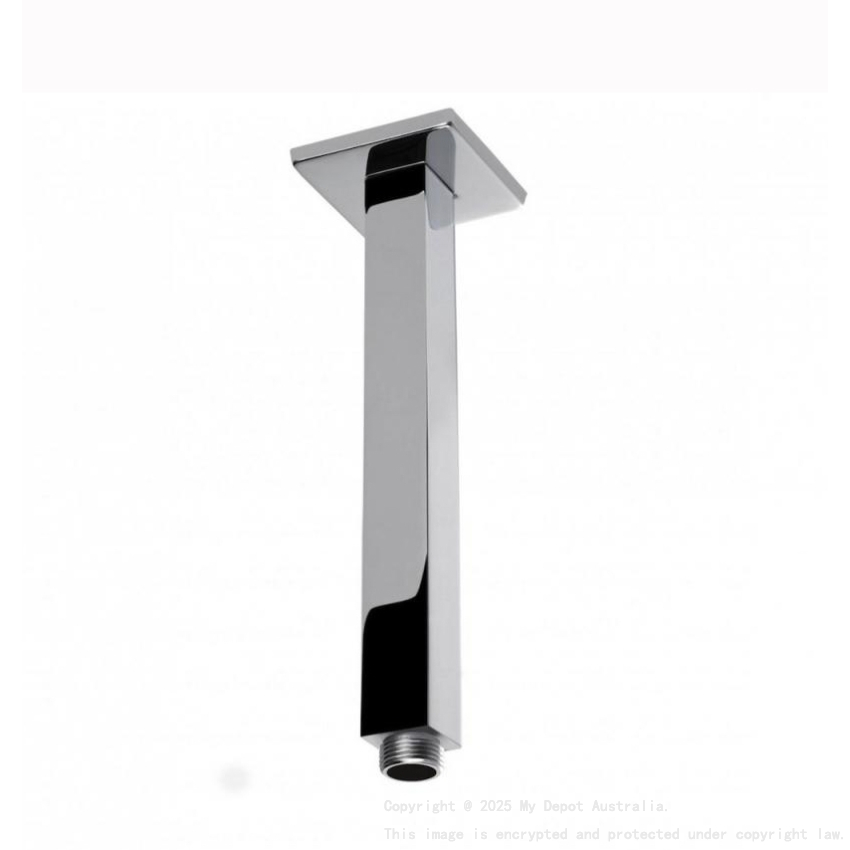 Square Chrome Ceiling Shower Arm 200mm