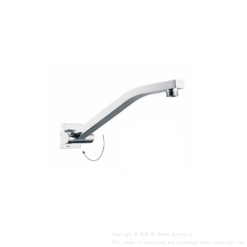 Square Chrome Swivel Wall Mounted Shower Arm