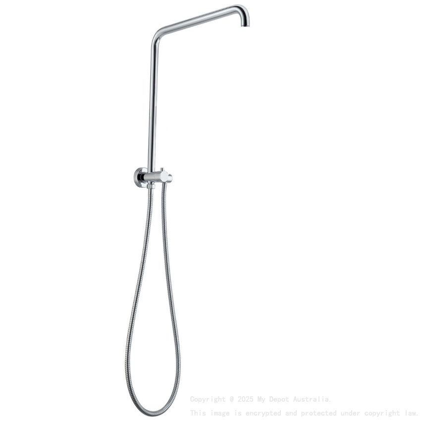 Round Chrome Shower Station without Shower Head and Handheld Shower