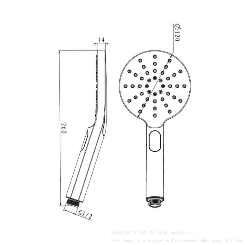 Round Chrome Handheld Shower(ABS)
