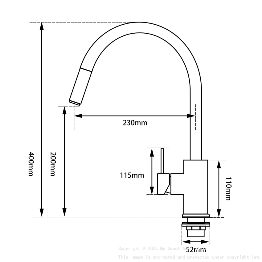 Round Chrome Pull Out Kitchen Sink Mixer Tap