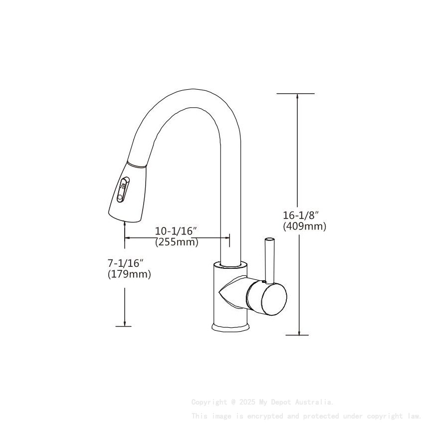 Round Chrome Pull Out Shower Kitchen Sink Mixer Tap