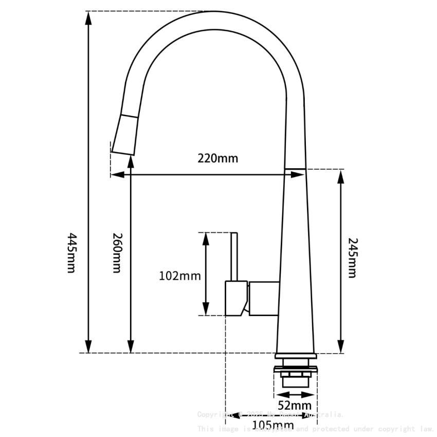Round Black Pull Out Kitchen Sink Mixer Tap