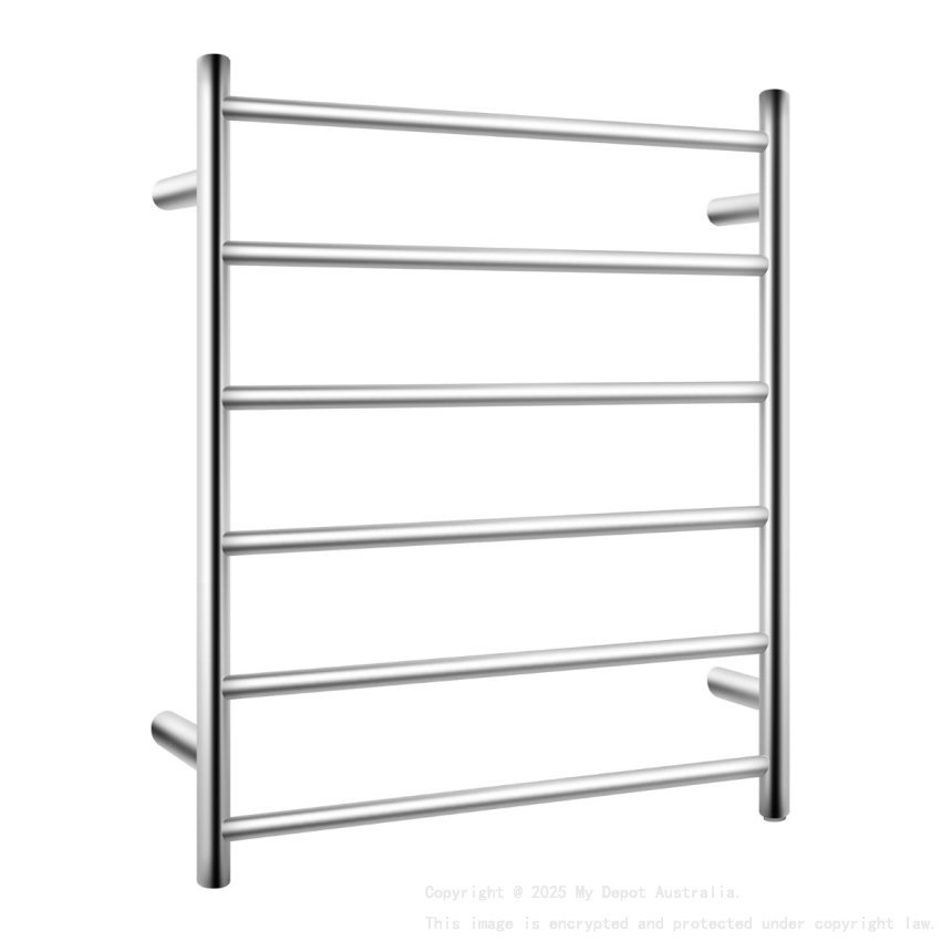 Chrome Round Electric Heated Towel Rack 6 Bars