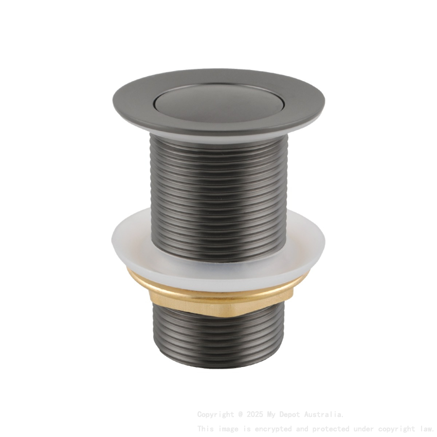 32/40mm Solid Brass Basin Pop Up Waste without Overflow Gun Metal Grey
