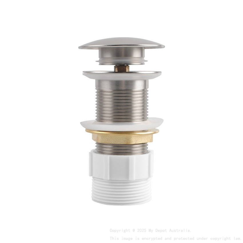 32/40mm Chrome Mushroom Solid Brass Basin Pop Up Waste NO Overflow
