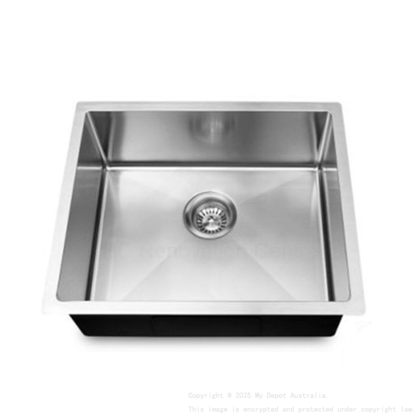 1.2mm Round Corner Stainless Steel Handmade Single Bowl Top/Flush/Undermount Kitchen/Laundry Sink 440*440*205mm