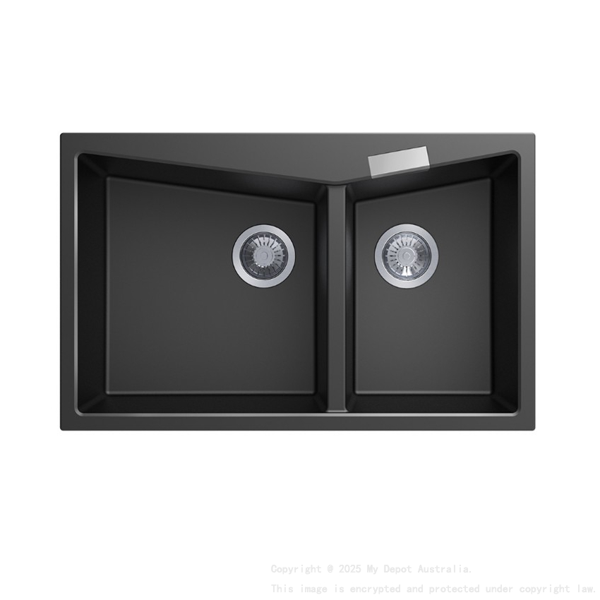 Carysil CGDB Black Double Bowl Granite Kitchen Sink 800*500mm