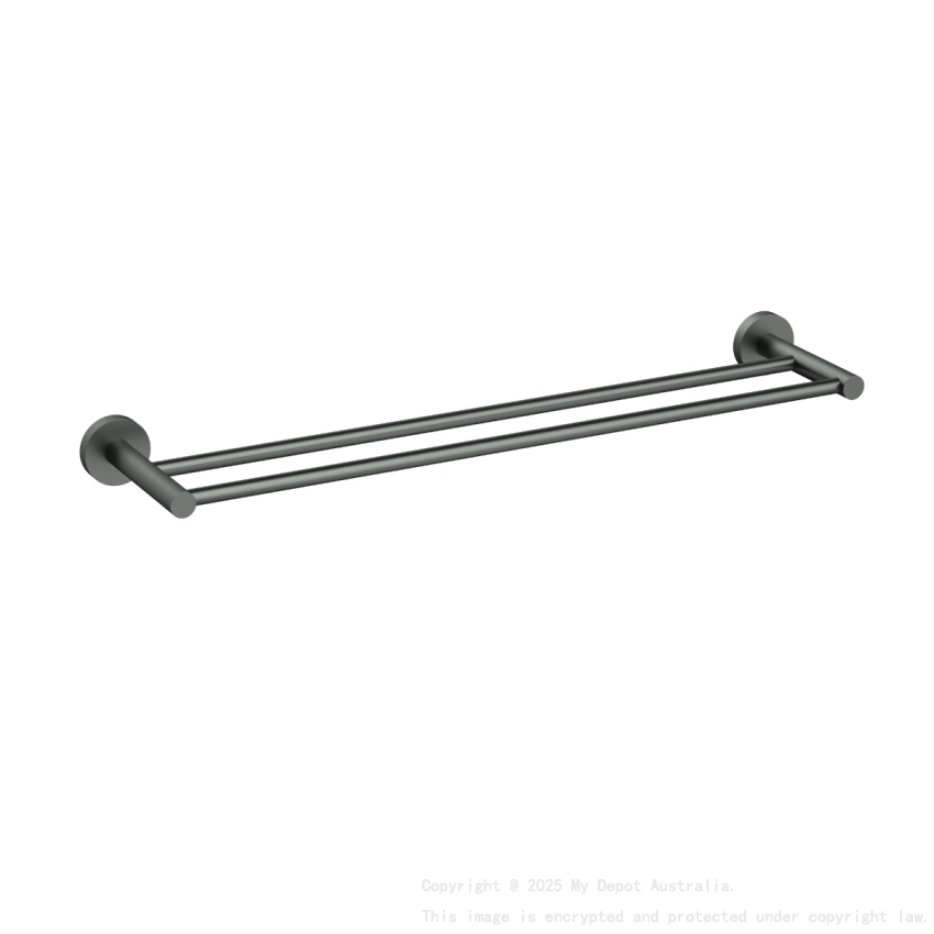 600mm Otus Slimline Double Towel Rail Gun Metal