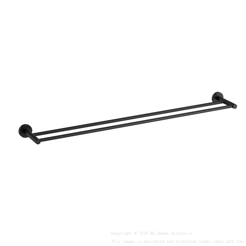 900mm Otus Slimline Double Towel Rail Matt Black