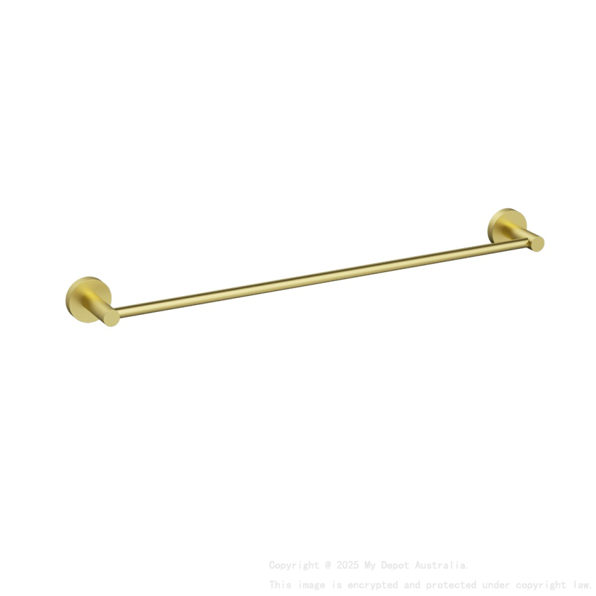 600mm Otus Slimline Single Towel Rail Brushed Gold